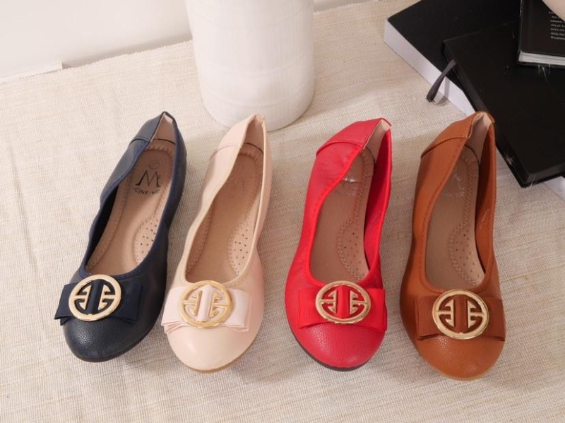 Großhändler Cink Me - Ballerinas mit Schleife und goldenem Metallic-Muster