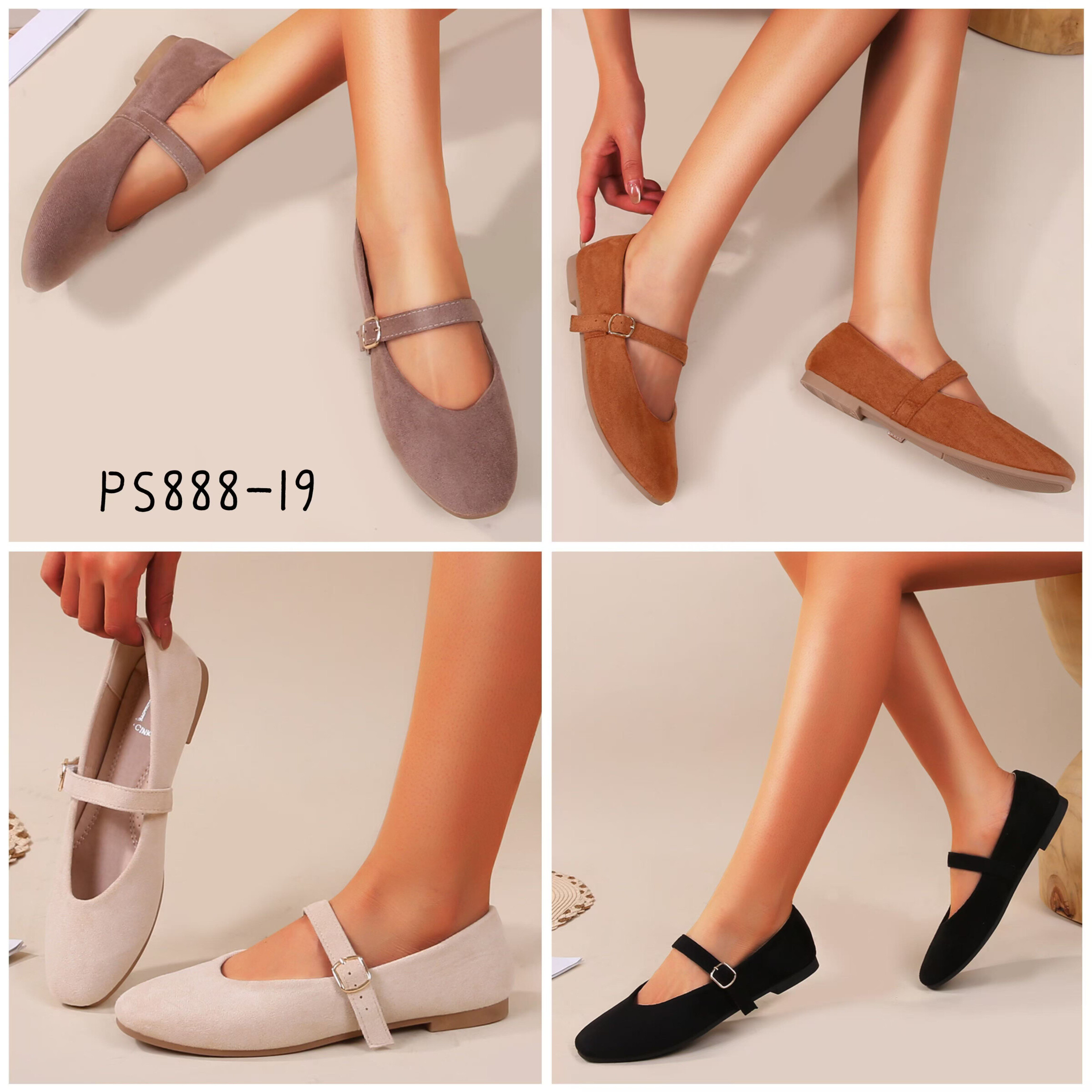 Wholesaler Cink Me - Suede ballerinas with adjustable buckle strap