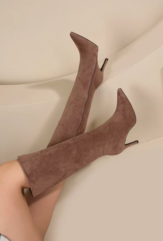 Grossiste Cink Me - Bottes à talons fins simples en daim