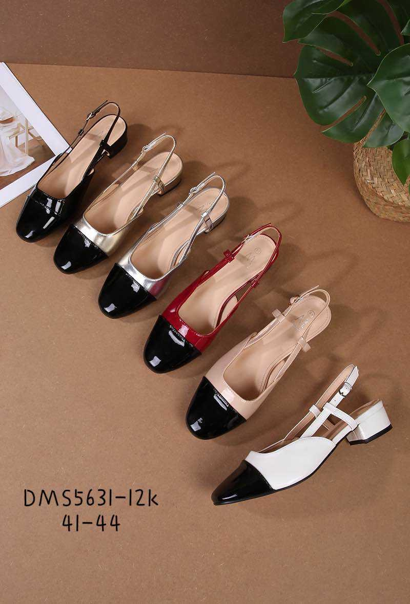 Wholesaler Cink Me - Two-tone slingback with round toe in black patent PU and square heel