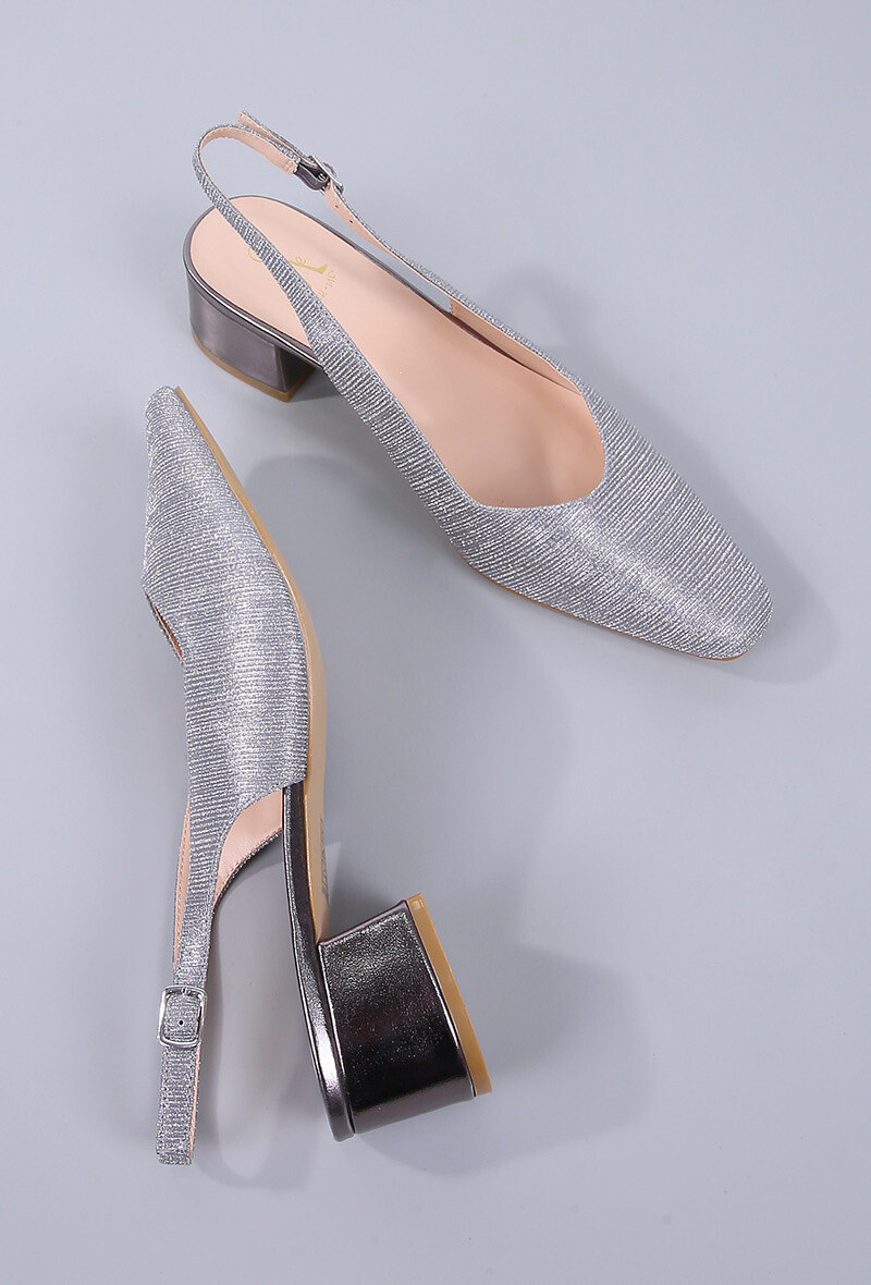 Wholesaler Cink Me - Slingback pumps in heel coated in text