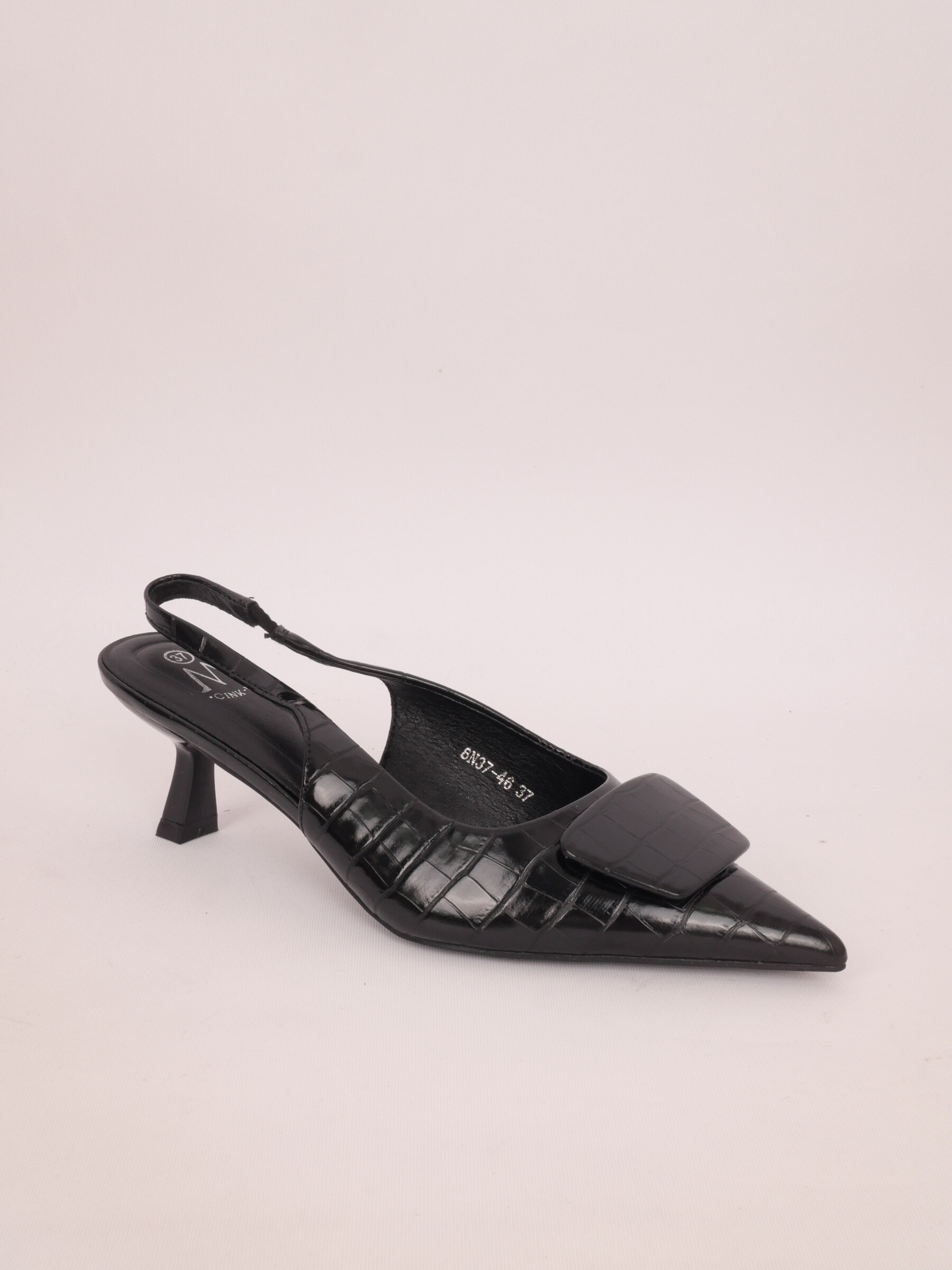 Grossiste Cink Me - Escarpins slingback en simili effet croco avec noeud stylisé
