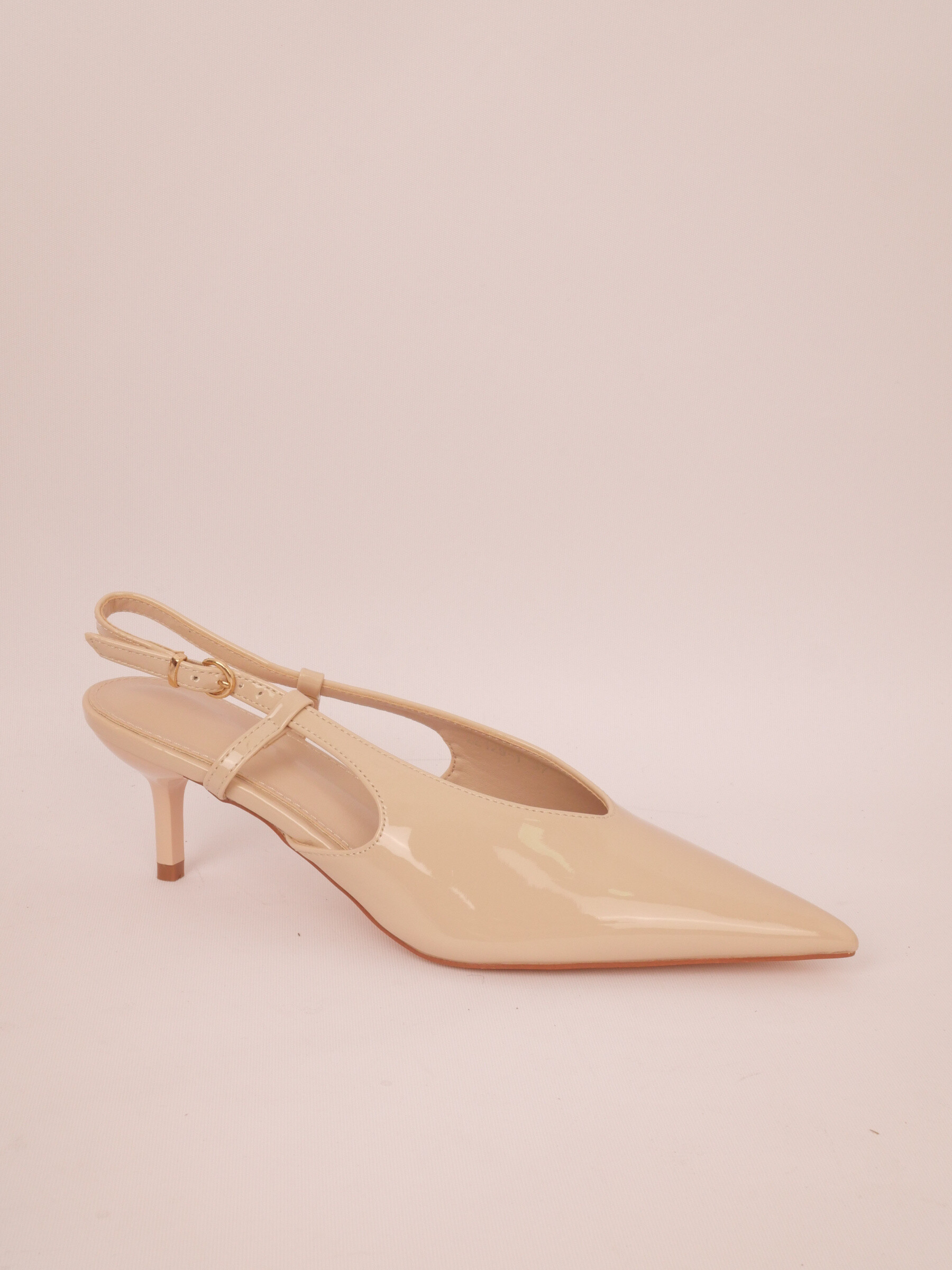 Wholesaler Cink Me - Slingback pumps with pointed toe and small heel in patent PU with adjustable back buckle