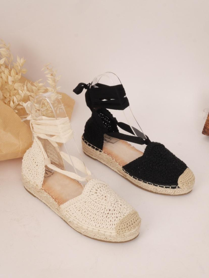 Grossiste Cink Me - Espadrilles en matière façon crochet avec laçage montant