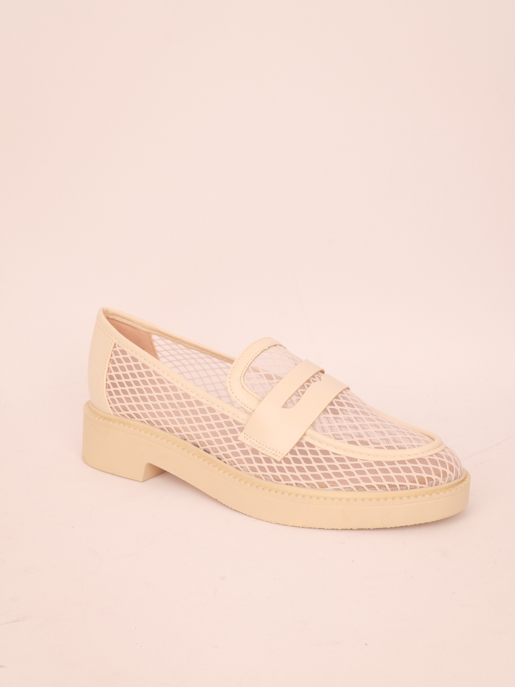 Grossiste Cink Me - Mocassins en simili et résille translucide à losanges