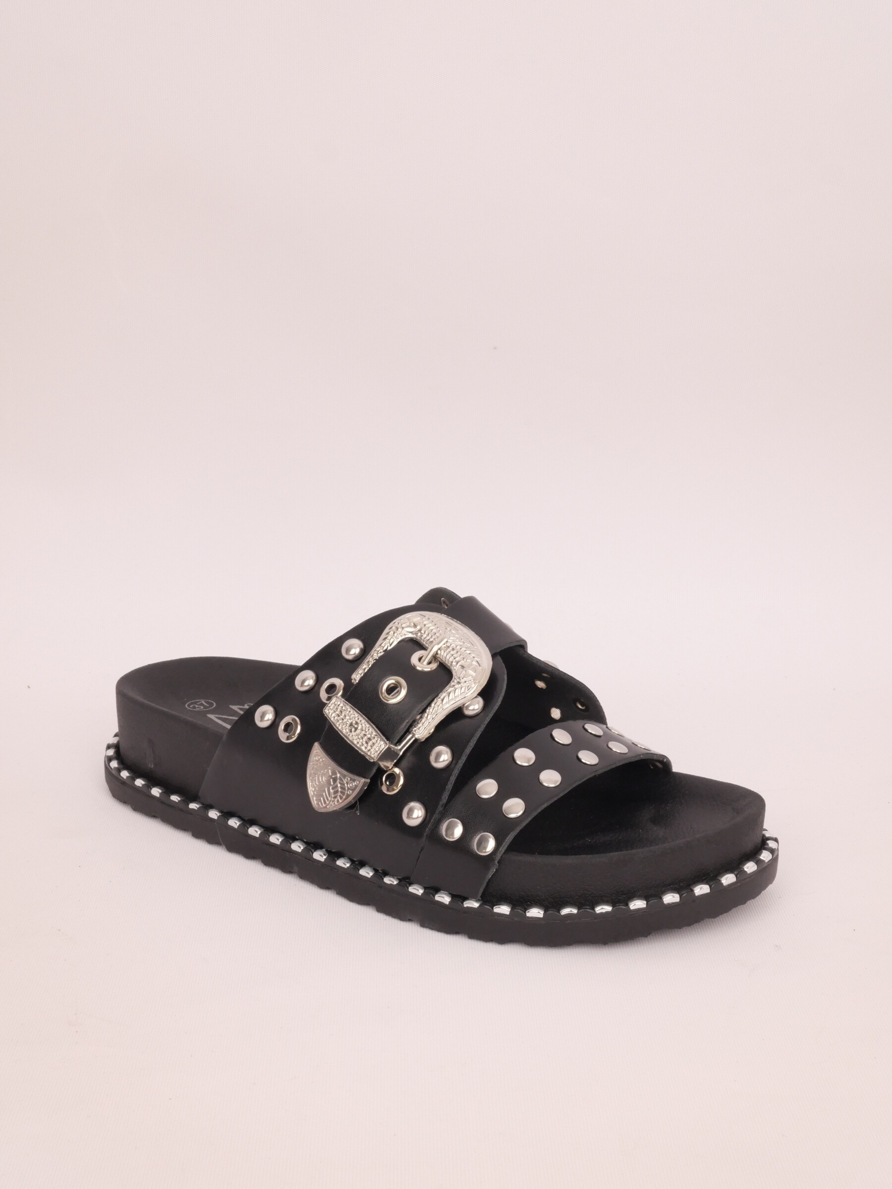 Grossiste Cink Me - Mules à plateforme à bride avec boucle ajustable et ornements Far West