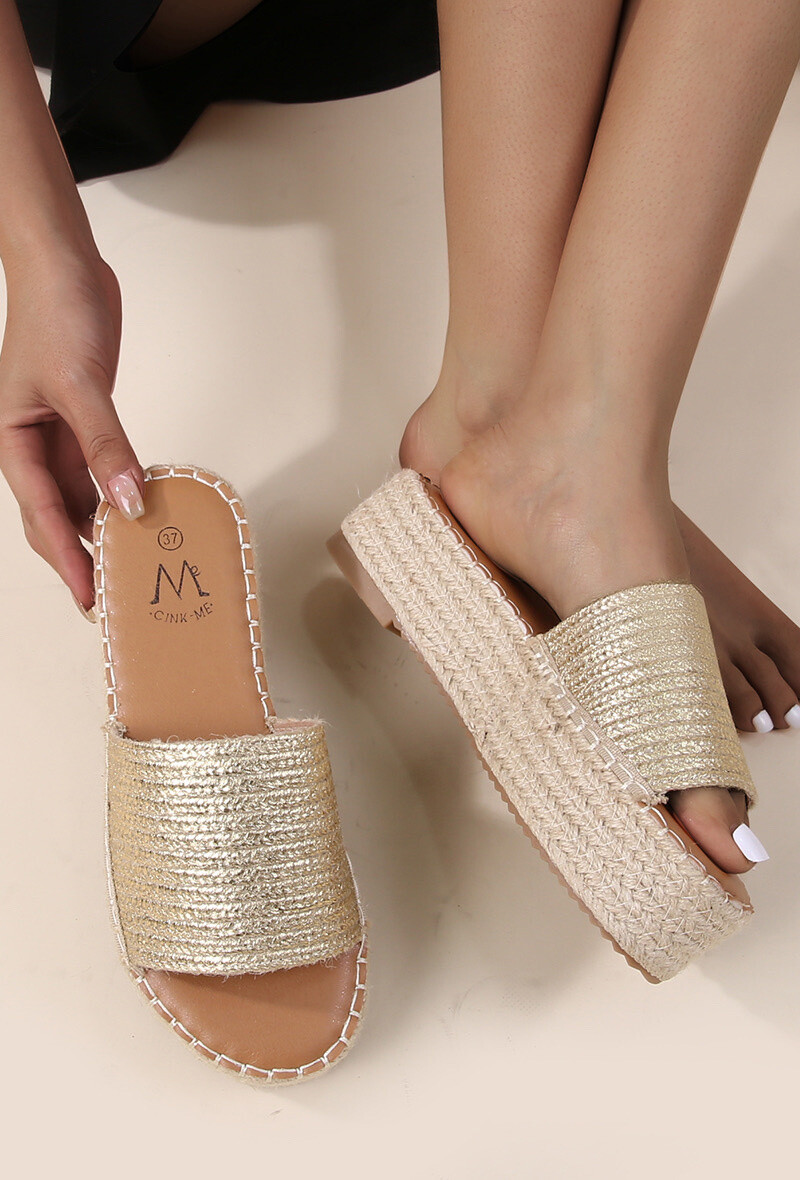 Grossiste Cink Me - Mules avec semelle plateforme façon jute de corde tressée
