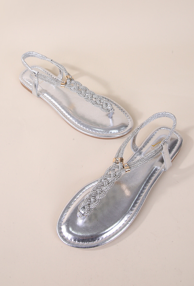 Wholesaler Cink Me - Flat Mules with Enteil Enimile with braided flange rhinestones