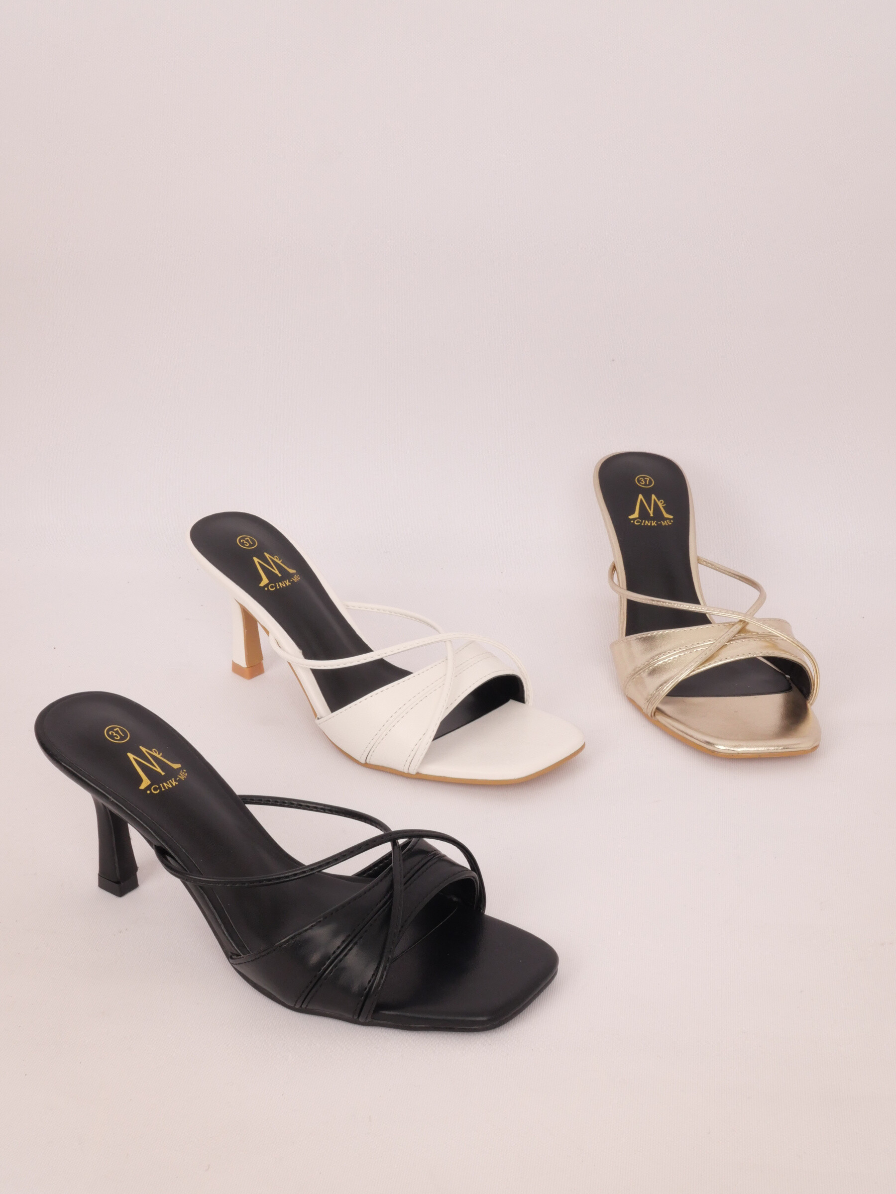 Wholesaler Cink Me - Heel mules with square end in montage with intertwined bridles