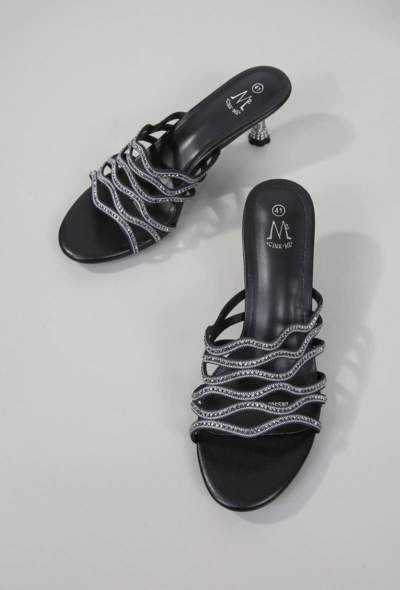 Wholesaler Cink Me - Talon mules in bridle similar with rhinestones