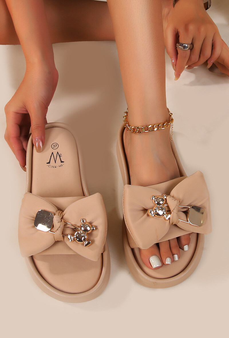 Wholesaler Cink Me - Comfortable mules with knot brid