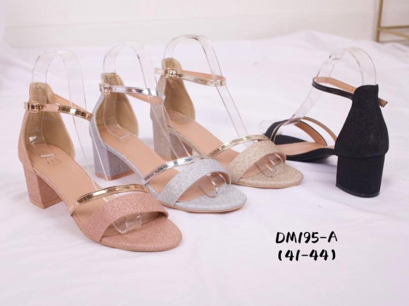Wholesaler Cink Me - Heeled sandals with patent and shiny PU straps with ankle buckle