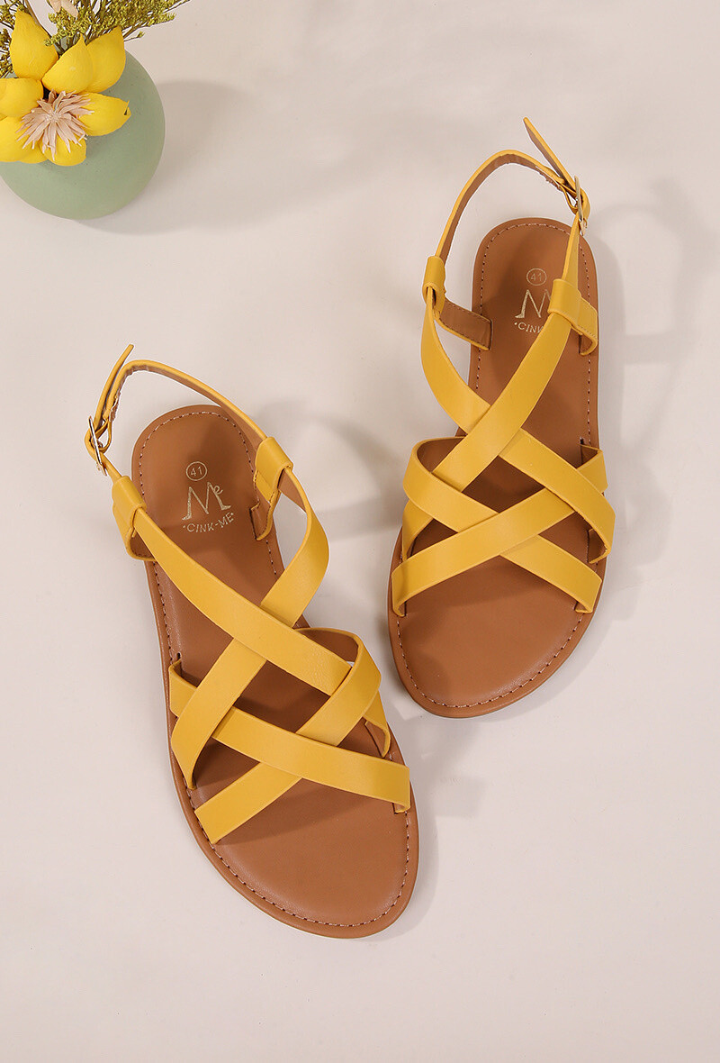 Wholesaler Cink Me - Flat Sandals in imitation and adjustable ankle loop