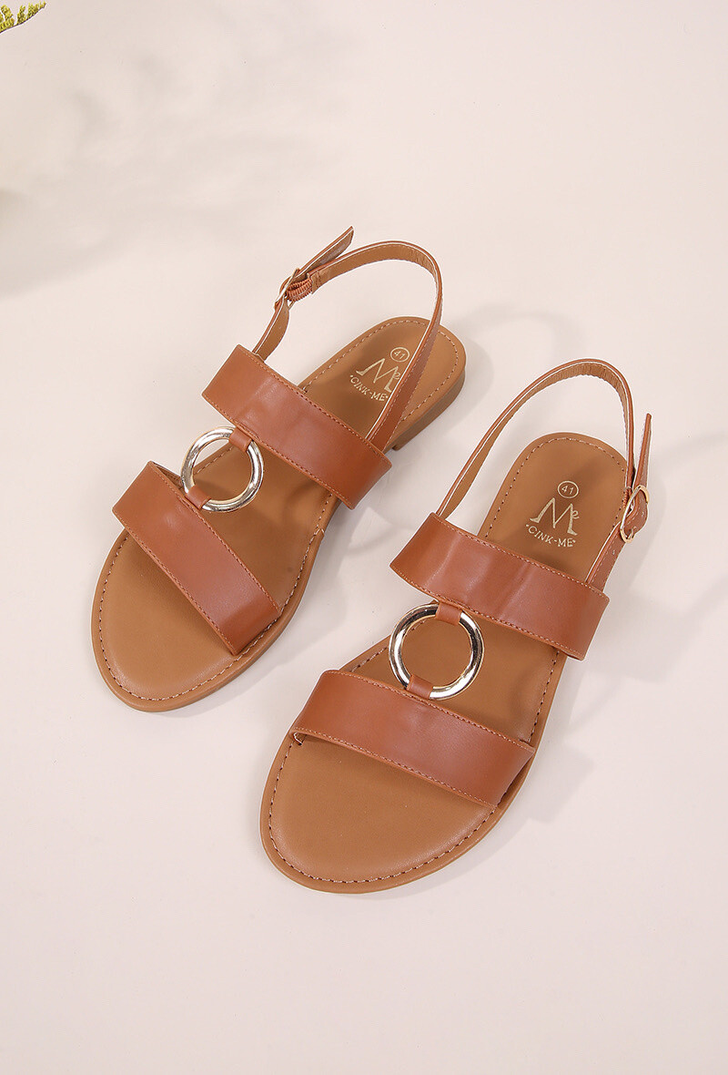 Wholesaler Cink Me - Flat Sandals in imitation with adjustable rear flange