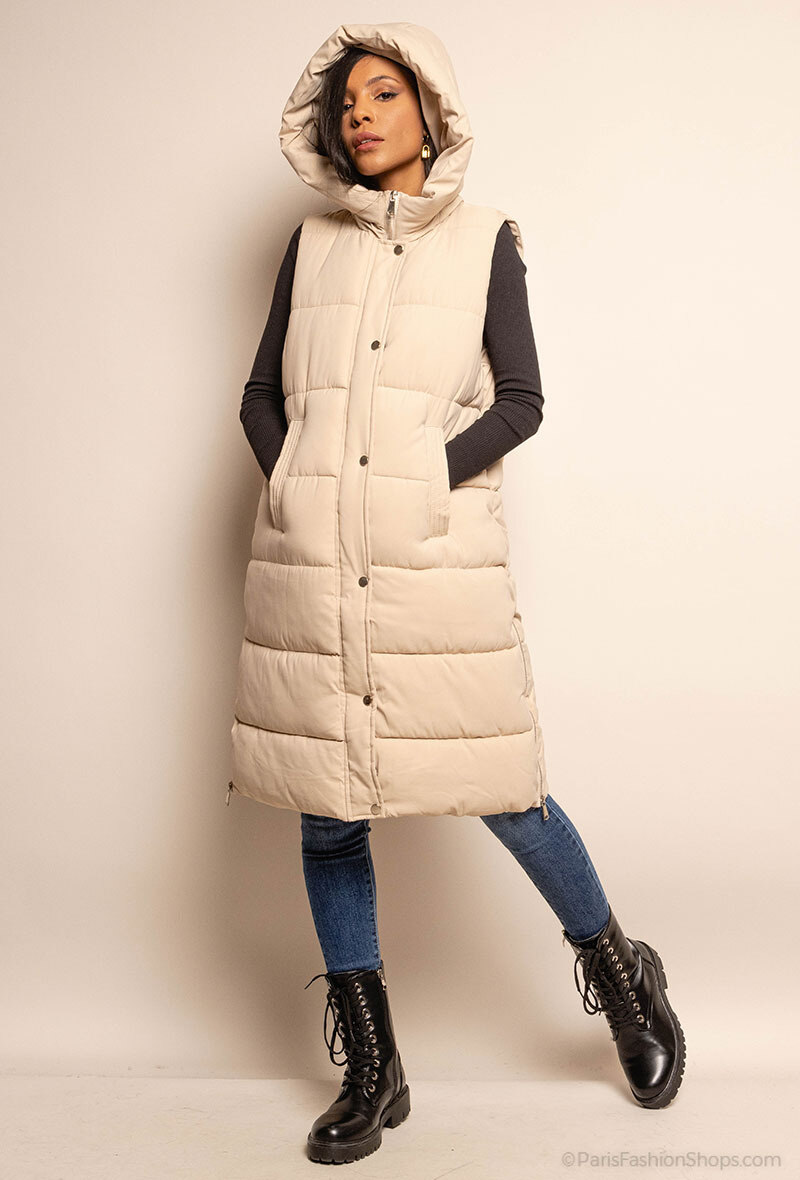 Wholesaler Cissy & Co - Sleeveless puffer down coat 100cm