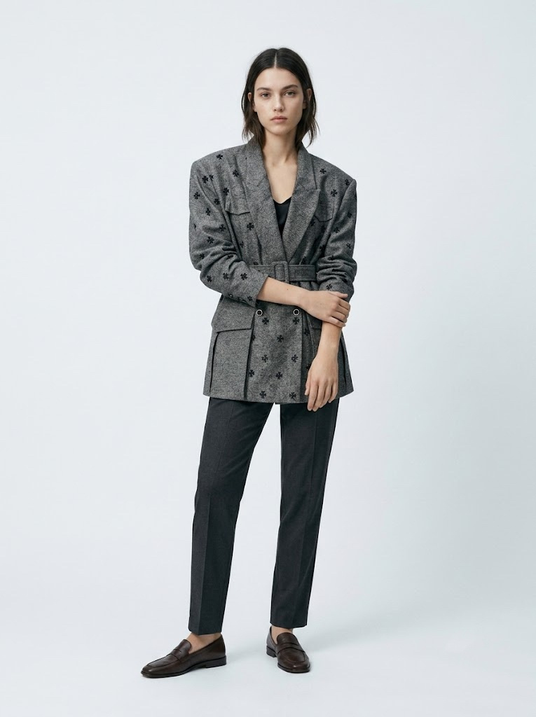 Wholesaler CIVICO 1 - Blazer with belt and floral embroidery