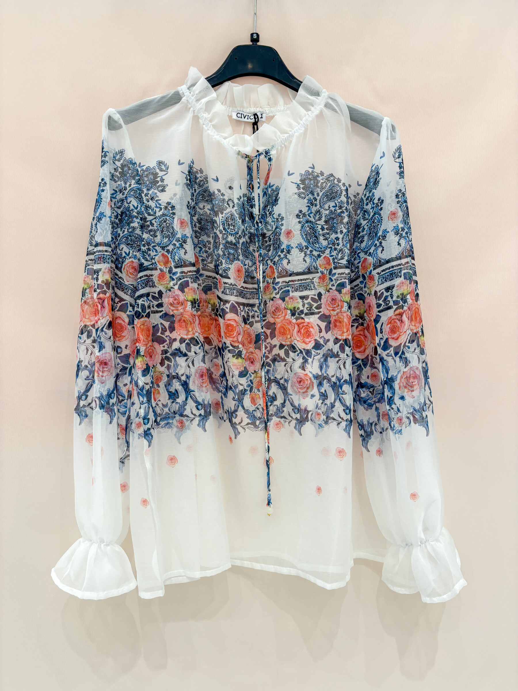 Großhändler CIVICO 1 - Transparente Fantasie Oversize Elastische Bluse