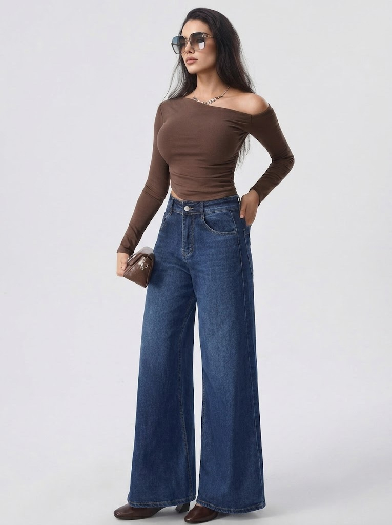 Grossiste CIVICO 1 - Jean à jambes extra larges taille haute