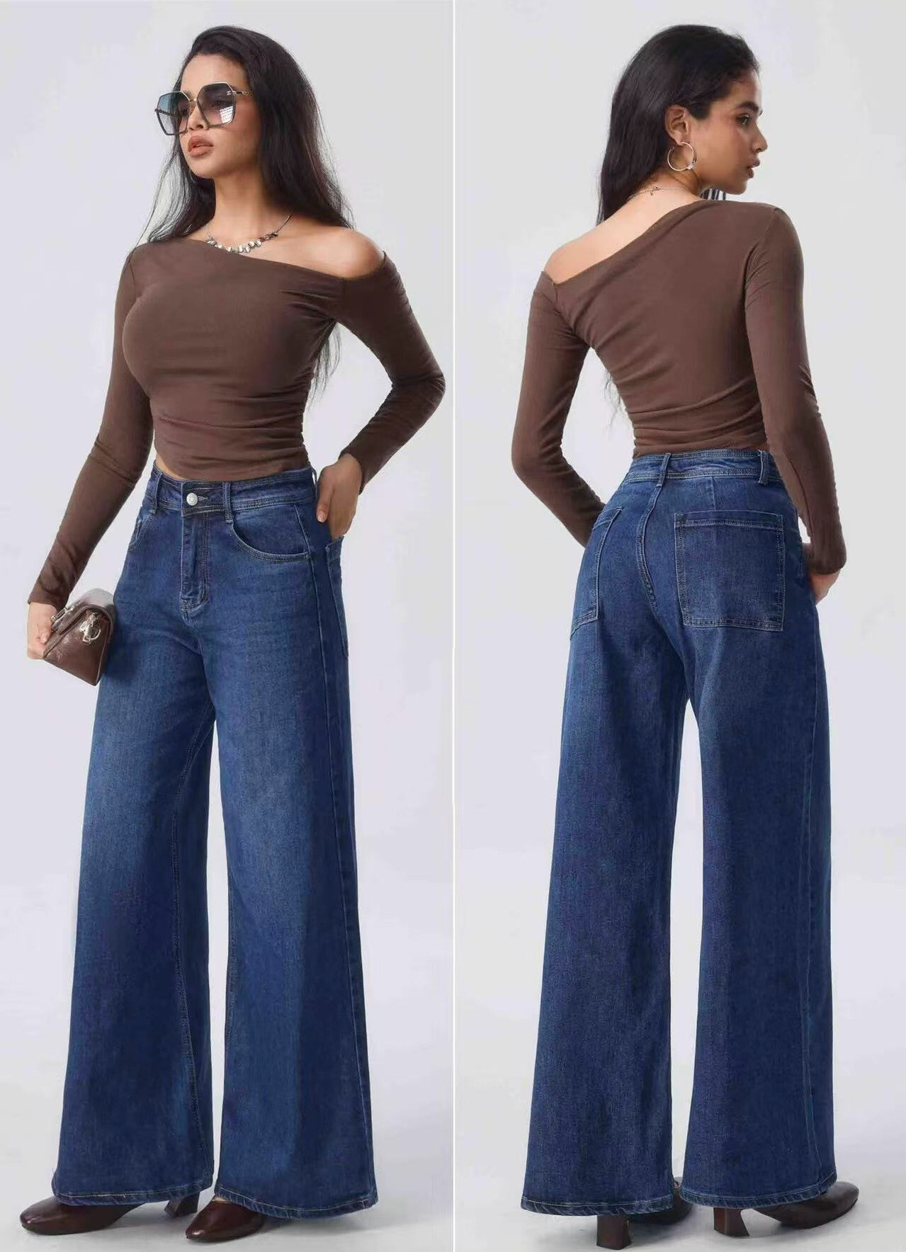 Grossiste CIVICO 1 - Jean à jambes extra larges taille haute
