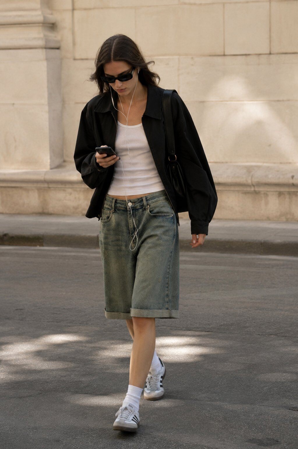 Wholesaler CIVICO 1 - Vintage wash denim Bermuda shorts