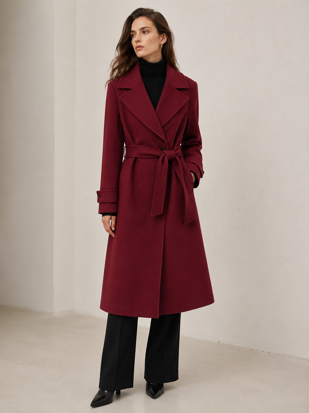 Grossiste CIVICO 1 - Manteau Femme à Double Boutonnage avec Ceinture