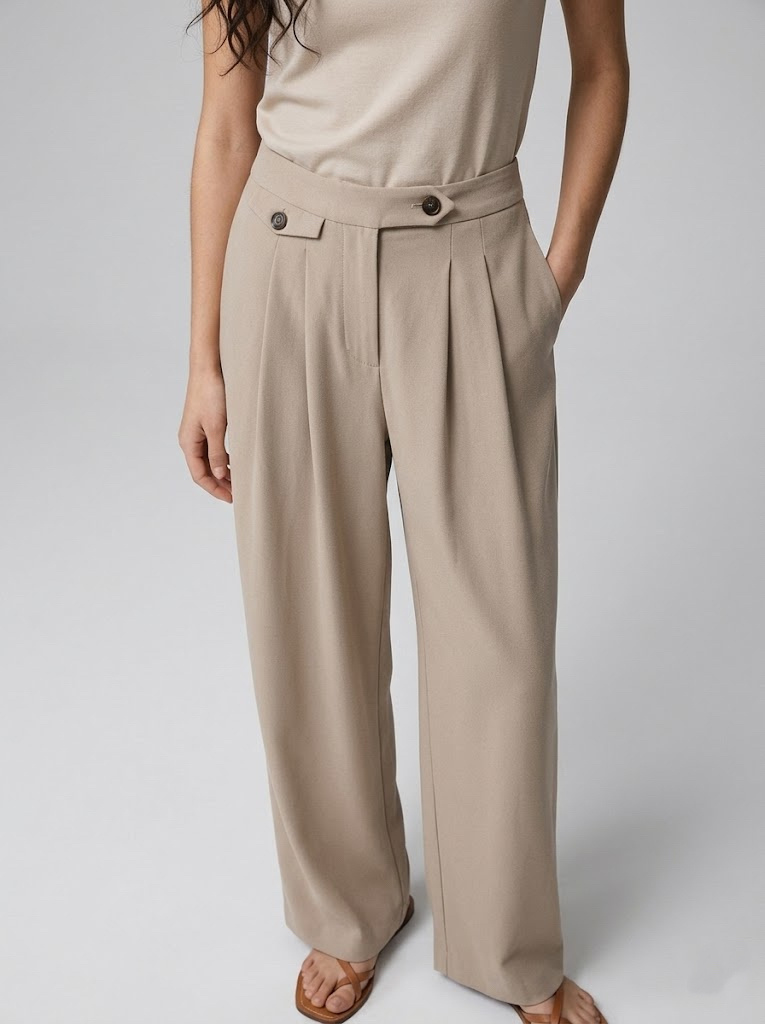 Großhändler CIVICO 1 - Elegante Damenhose mit hoher Taille und weitem Bein