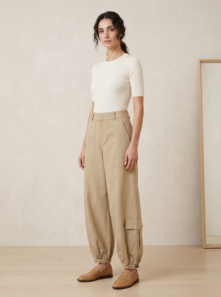 Mayorista CIVICO 1 - Jogger cargo de mujer de cintura alta – estilo utilitario – pantalones con bolsillos