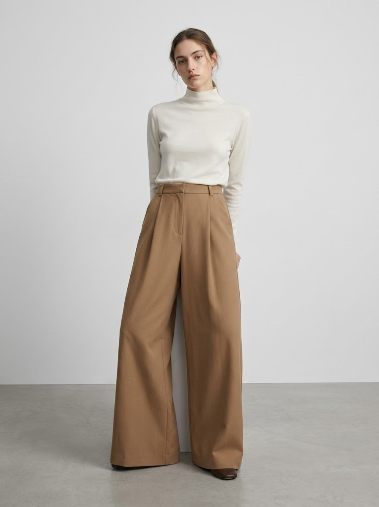 Großhändler CIVICO 1 - Damenhose mit hoher Taille, weitem Bein, elegant und fließend