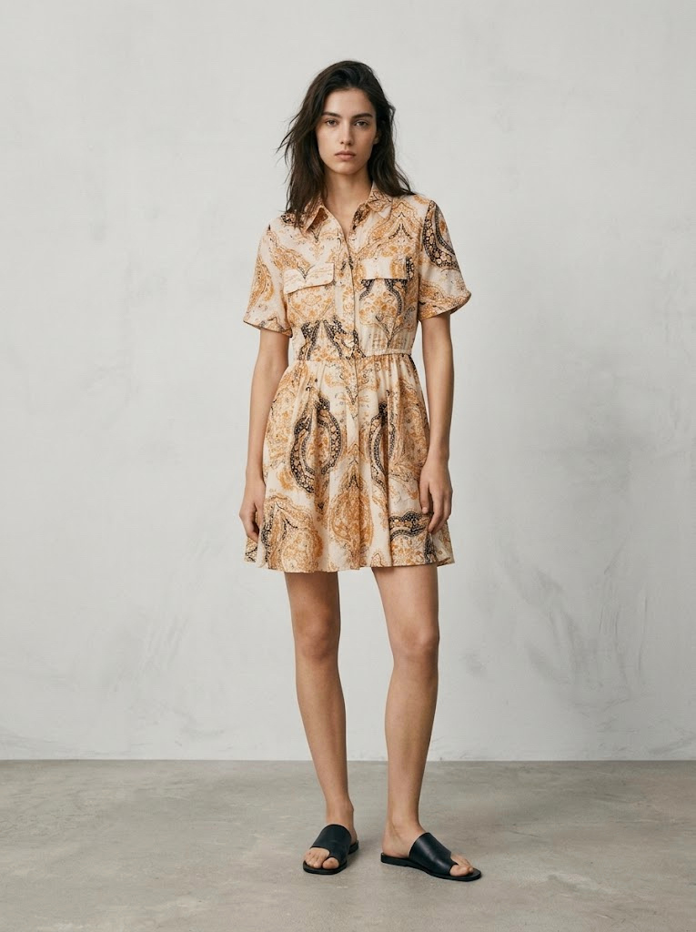 Grossista CIVICO 1 - Abito corto con stampa paisley – stile boho chic estivo