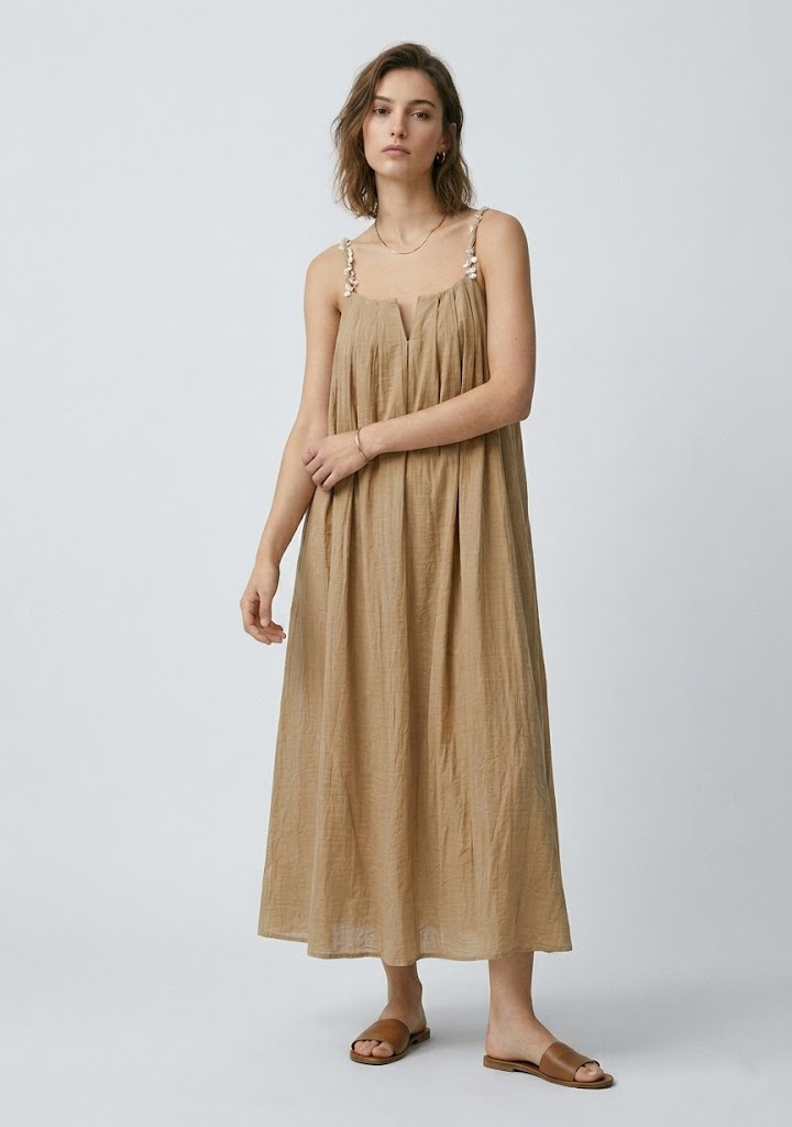 Wholesaler CIVICO 1 - Women's long dress with thin straps in boho style