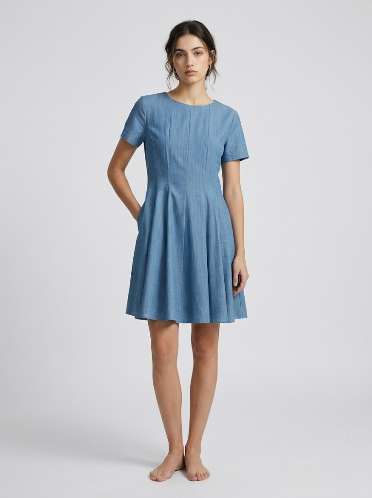Wholesaler CIVICO 1 - Women's Short Sleeve Midi Dress Solid Color