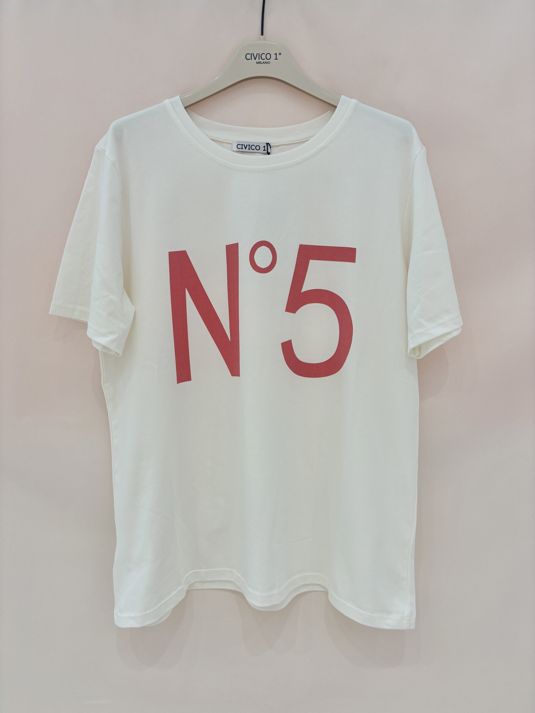 Grossista CIVICO 1 - T-Shirt digitale oversize bianco stampa maniche corte