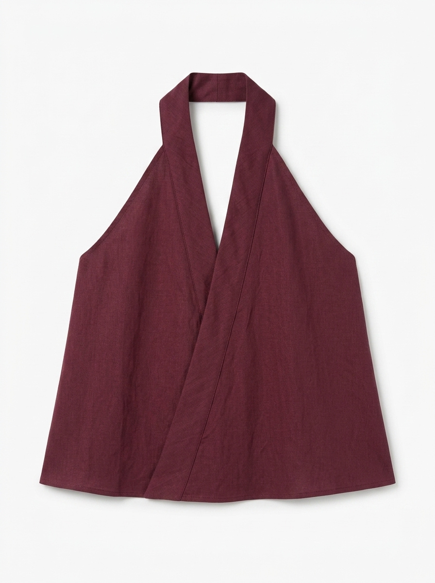 Wholesaler CIVICO 1 - Women's Halter Top with Deep Neckline, Elegant Sleeveless Blouse, Flowing Top Made in Italy