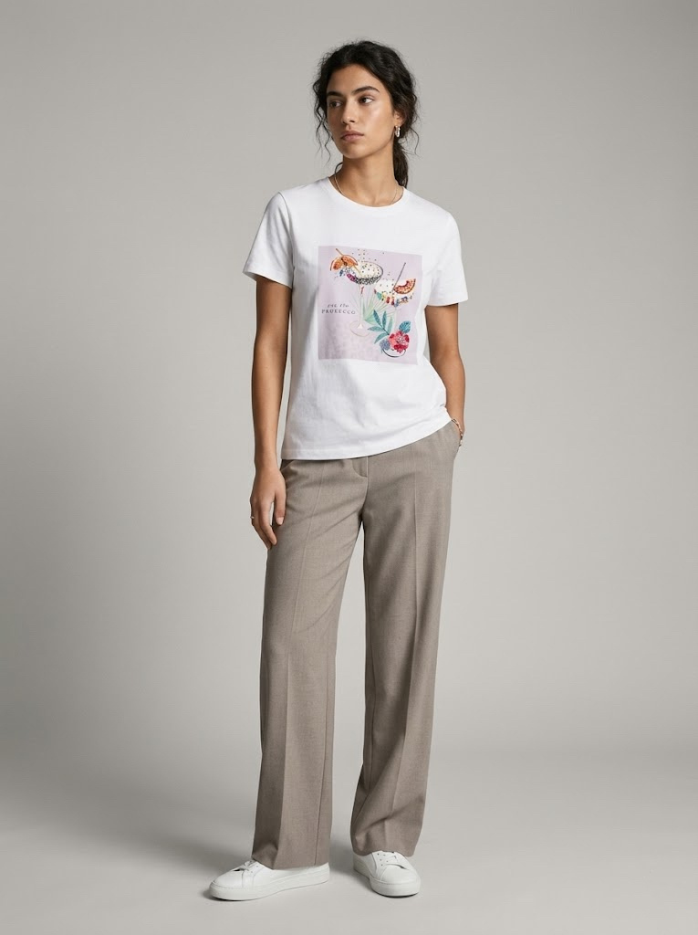 Mayorista CIVICO 1 - Camiseta de mujer "Pop the Prosecco" con estampado de cóctel glamuroso y strass