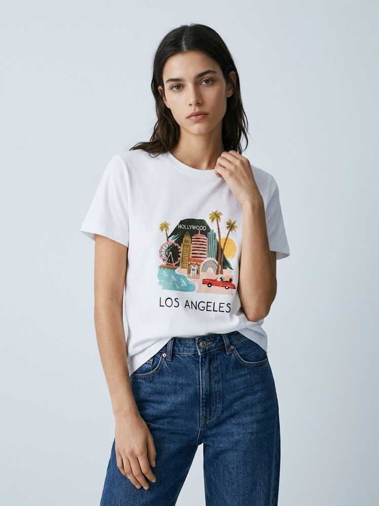 Mayorista CIVICO 1 - Camiseta Los Angeles con estampado gráfico vintage