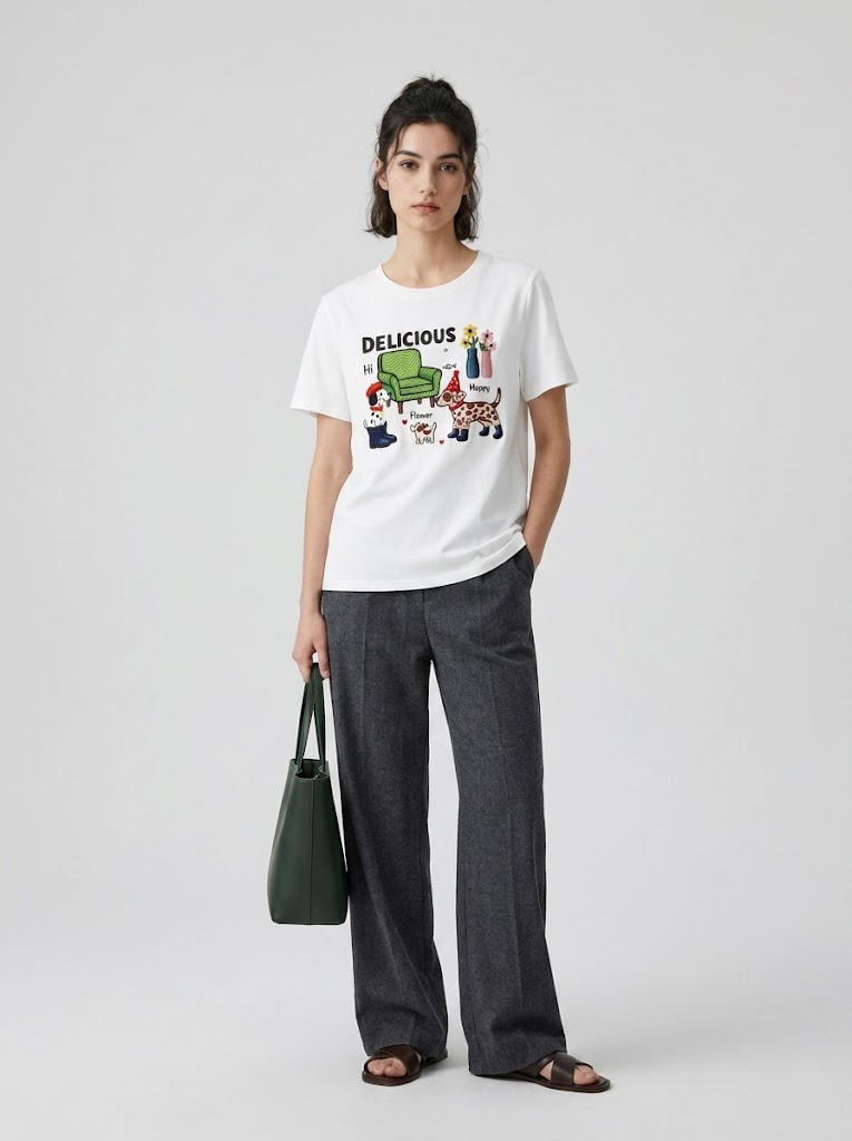 Wholesaler CIVICO 1 - Women's T-shirt with Dog and Funny Print Casual Short Sleeve Women's Fashion Top