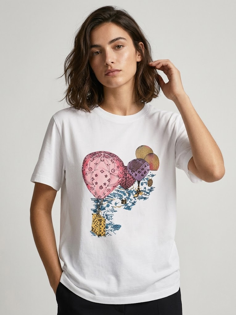 Mayorista CIVICO 1 - Camiseta con estampado de globos glamuroso y strass