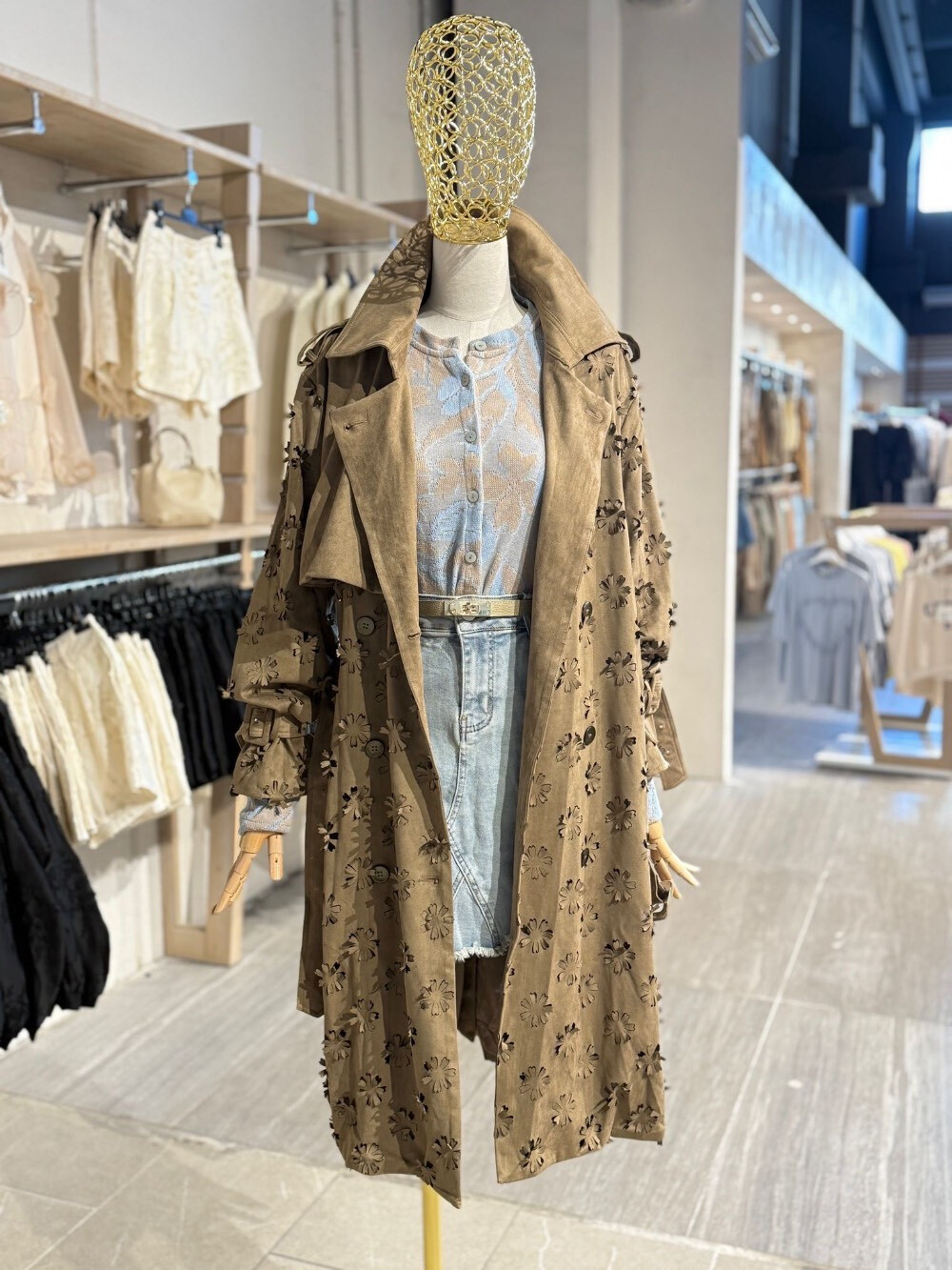 Wholesaler CIVICO 1 - Long quilted camel jacket