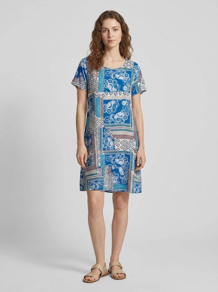 Wholesaler CLASSIC&CO - Short dress 100% cotton with patch print