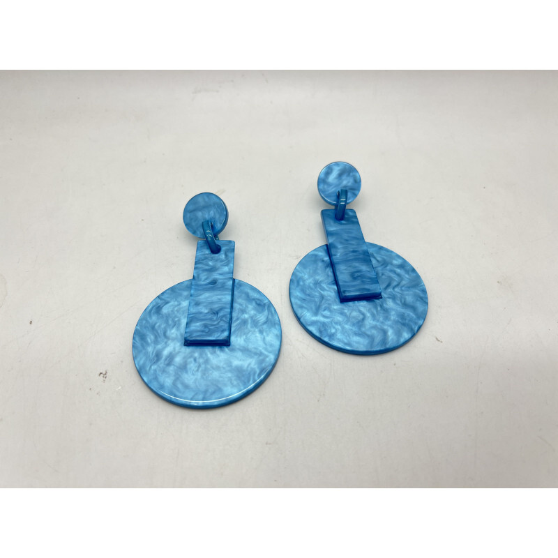Wholesaler CLEDOR - Round earrings with rectangular detail
