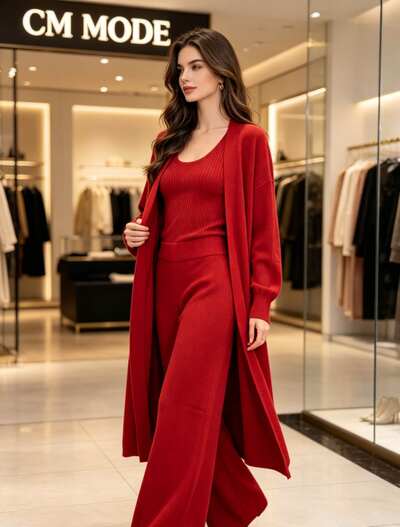 Grossiste CM MODE - Ensemble trois‑pièces en tricot Grossiste CM MODE - Ensemble trois‑pièces en tricot