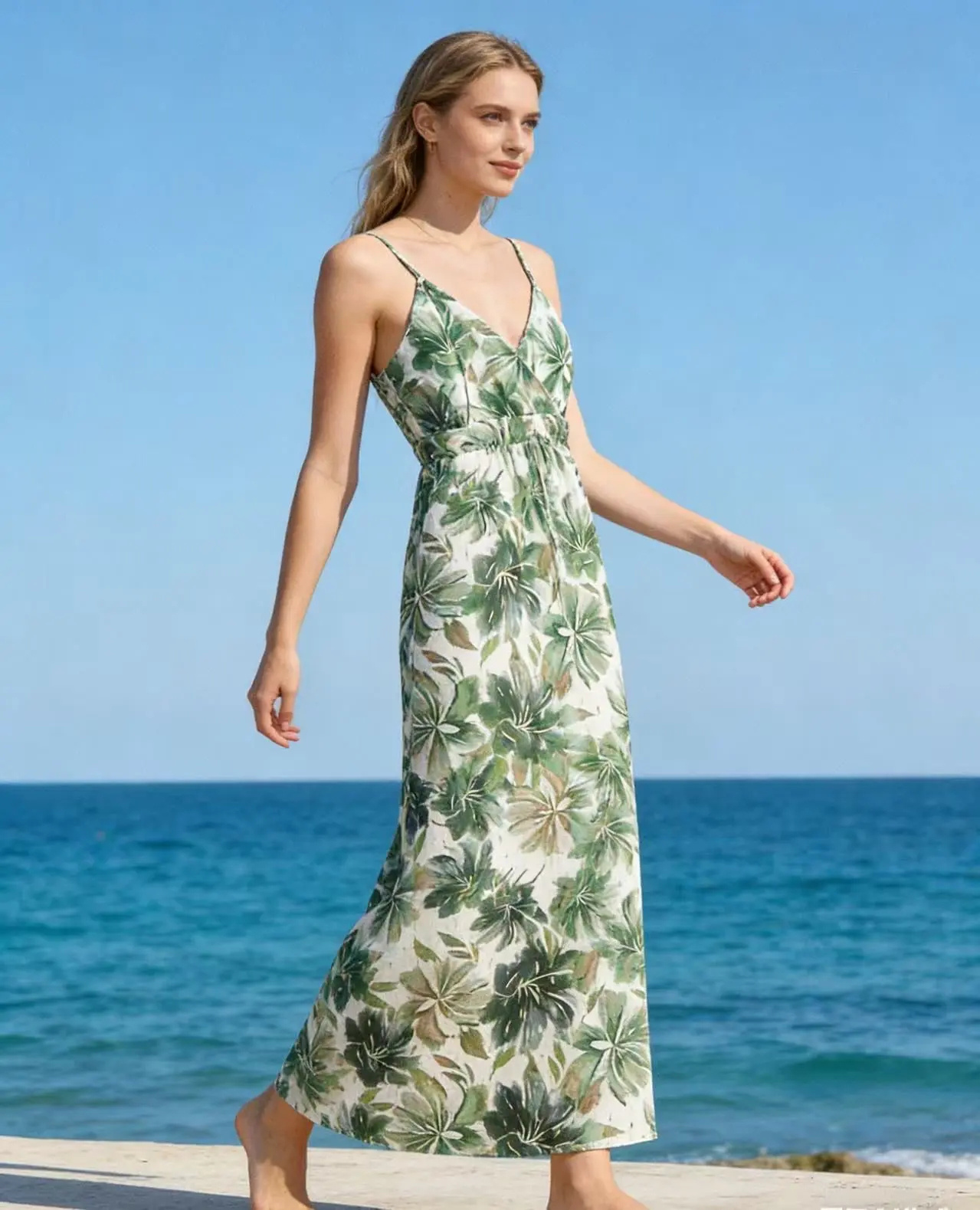 Wholesaler CM MODE - Flowy beach-style summer dress with thin straps