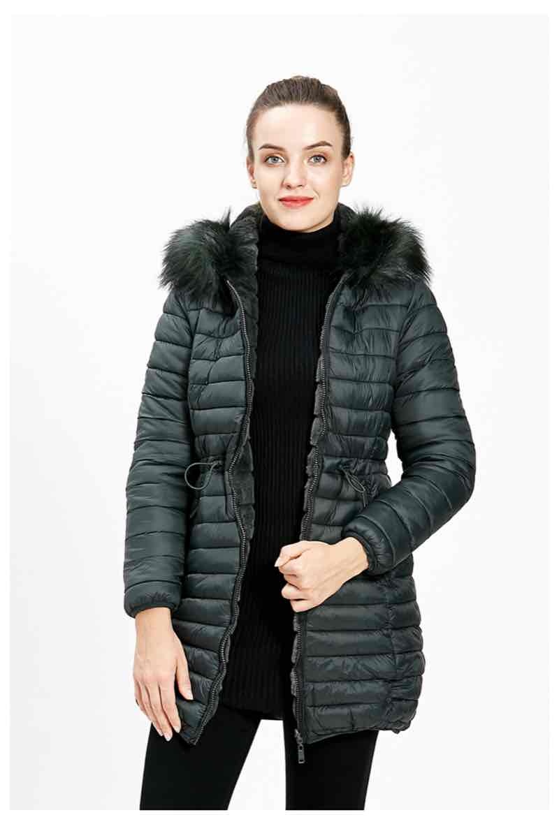 Wholesaler CMP55 - Doudoune longue réversible capuche avec fourrure amovible