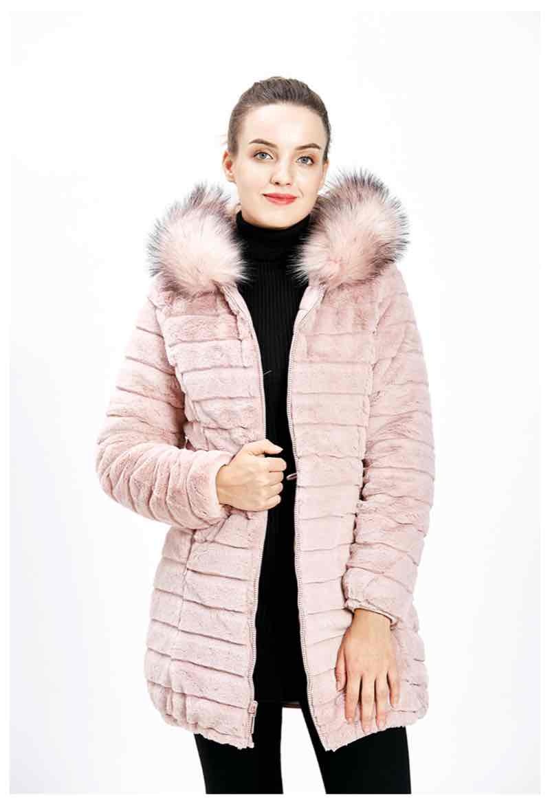 Grossiste CMP55 - Doudoune longue réversible capuche avec fourrure amovible