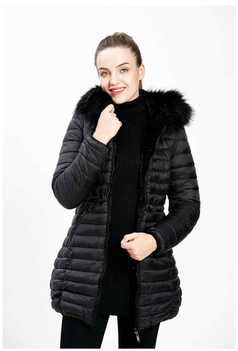 Wholesaler CMP55 - Doudoune longue réversible capuche avec fourrure amovible