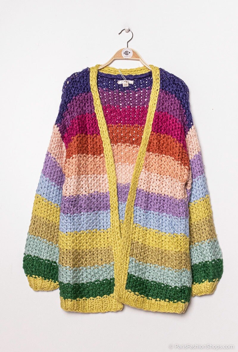 Wholesaler CMP55 - Multicolored handmade cardigan