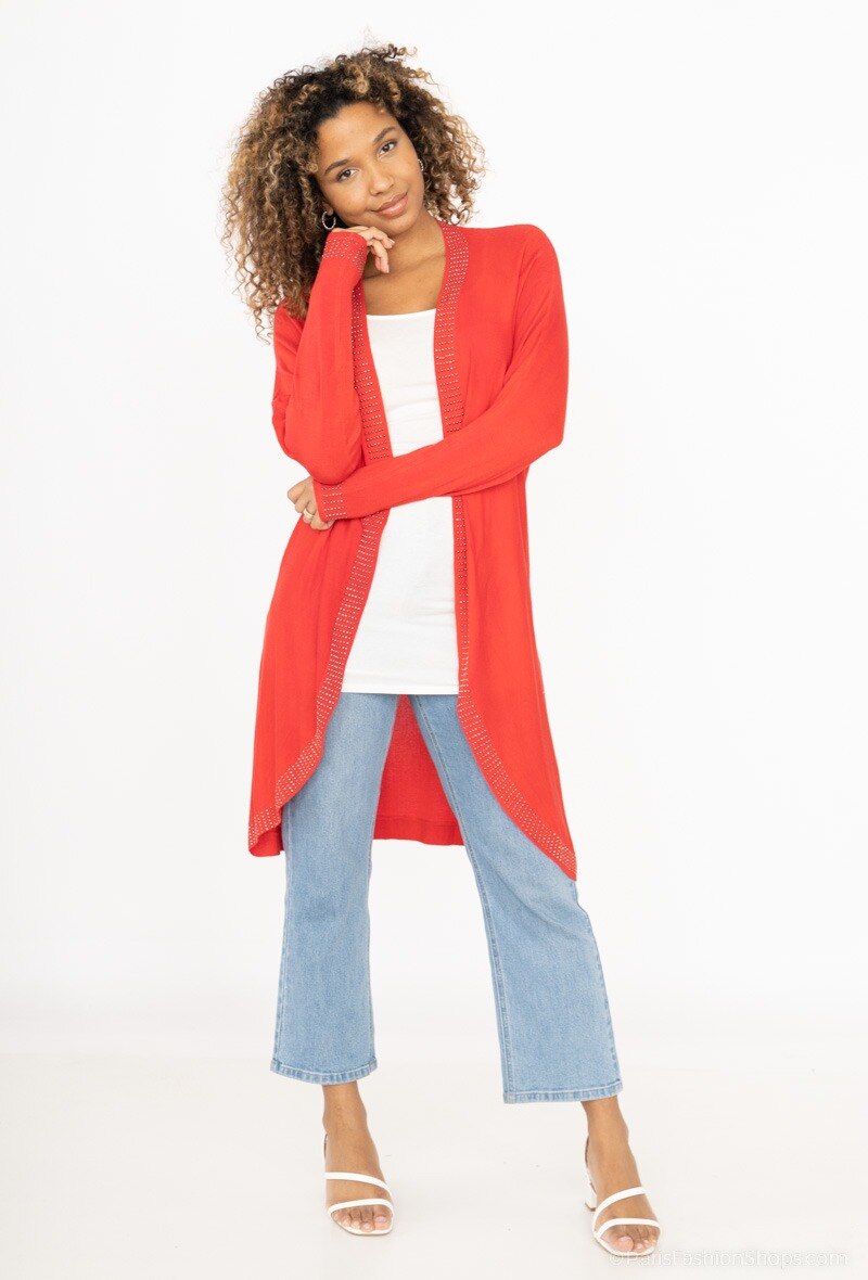 Wholesaler CMP55 - Long cardigan with strass