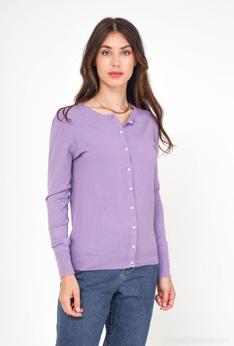 Wholesaler CMP55 - Cardigan with pearly buttons