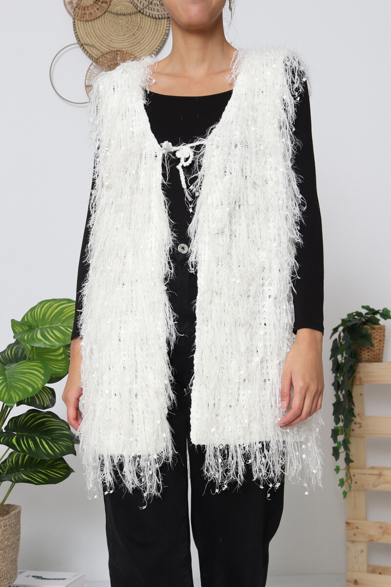 Wholesaler CMP55 - Sleeveless textured cardigan