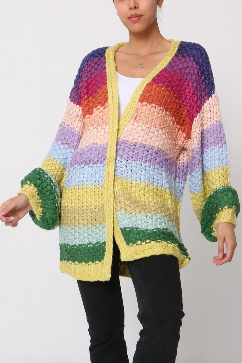 Wholesaler CMP55 - Multicolored handmade cardigan